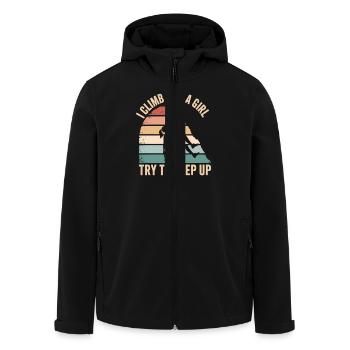 Je grimpe comme une fille pour essayer de suivre - Veste softshell homme en polyester recyclé Stanley/Stella - noir - Devant - AI Model Male 185 light (185cm)
