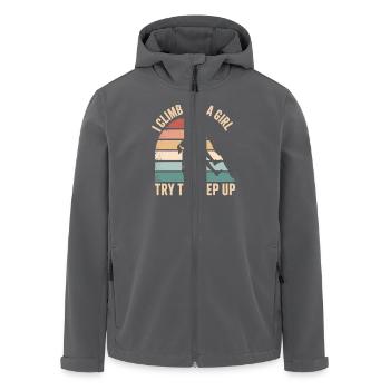Je grimpe comme une fille pour essayer de suivre - Veste softshell homme en polyester recyclé Stanley/Stella - charbon - Devant - AI Model Male 185 light (185cm)