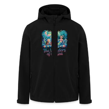 MERVEILLES DE LA MER - Veste softshell homme en polyester recyclé Stanley/Stella - noir - Devant - AI Model Male 185 light (185cm)