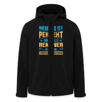 Ruhestand Rentner Rente Pension Renteneintritt - Recycelte Männer Softshell-Jacke von Stanley/Stella - Schwarz - Vorne - AI Model Male 185 light (185cm)