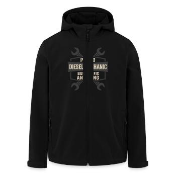 Diesel mechanics Proud mechanics - Men’s Recycled Softshell Jacket by Stanley/Stella - black - Front - AI Model Male 185 light (185cm)