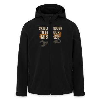 Diesel mechanics Proud mechanics - Men’s Recycled Softshell Jacket by Stanley/Stella - black - Front - AI Model Male 185 light (185cm)