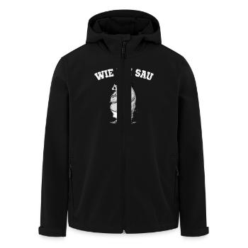 Comment l’illustration de la truie de sanglier est humoristique - Veste softshell homme en polyester recyclé Stanley/Stella - noir - Devant - AI Model Male 185 light (185cm)