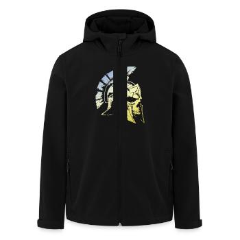 Spartaner Gladiator Skull - Recycelte Männer Softshell-Jacke von Stanley/Stella - Schwarz - Vorne - AI Model Male 185 light (185cm)