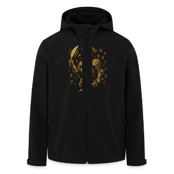 Chevalier des Livres - Littérature & Armures - Veste softshell homme en polyester recyclé Stanley/Stella - noir - Devant - AI Model Male 185 light (185cm)