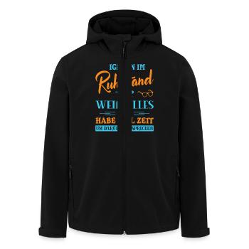 Ruhestand Rentner Rente Pension Renteneintritt - Recycelte Männer Softshell-Jacke von Stanley/Stella - Schwarz - Vorne - AI Model Male 185 light (185cm)