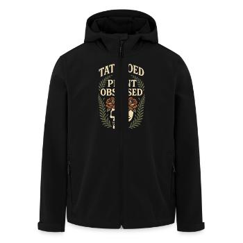 Tattooed plant lover plant mom - Men’s Recycled Softshell Jacket by Stanley/Stella - black - Front - AI Model Male 185 light (185cm)