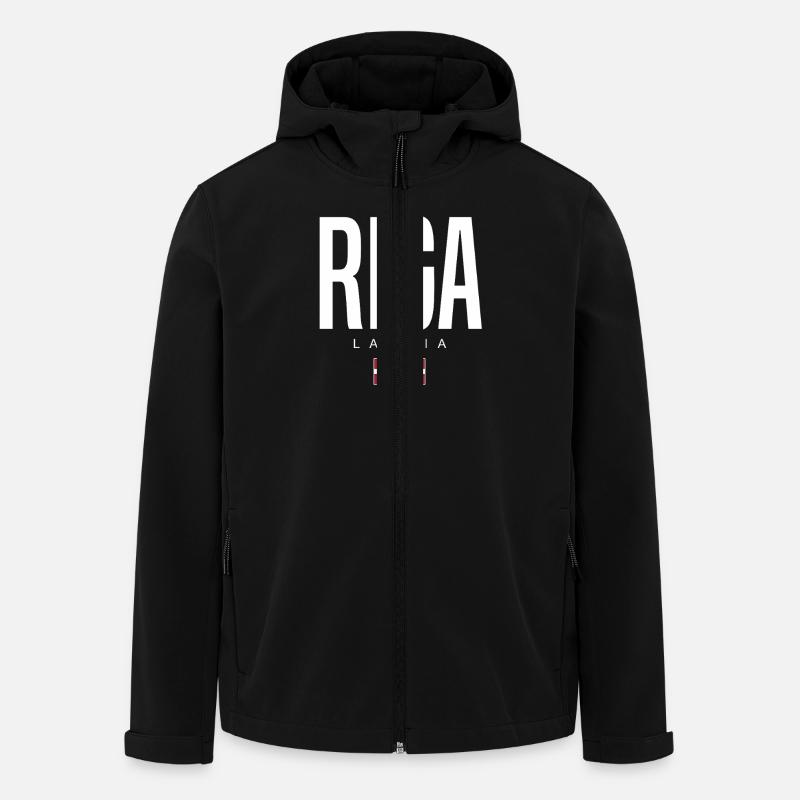 Riga Lettland - Recycelte Männer Softshell-Jacke von Stanley/Stella - Schwarz
