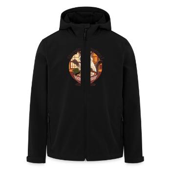 Chat siamois avec bol de ramen sirotant des hapatnes - Veste softshell homme en polyester recyclé Stanley/Stella - noir - Devant - AI Model Male 185 light (185cm)