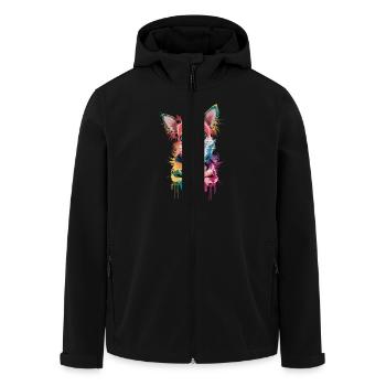 Colorful Chihuahua Illustration for Dog Lovers - Men’s Recycled Softshell Jacket by Stanley/Stella - black - Front - AI Model Male 185 light (185cm)