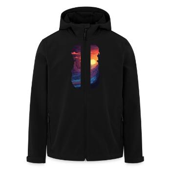 Sunset In The Canyon - Adventure In The - Men’s Recycled Softshell Jacket by Stanley/Stella - black - Front - AI Model Male 185 light (185cm)