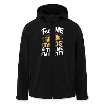 Taco-Design - Füttere mich & sag, ich bin hübsch - Recycelte Männer Softshell-Jacke von Stanley/Stella - Schwarz - Vorne - AI Model Male 185 light (185cm)