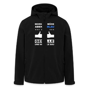 Geselle Facharbeiter Azubi Prüfung - Recycelte Männer Softshell-Jacke von Stanley/Stella - Schwarz - Vorne - AI Model Male 185 light (185cm)
