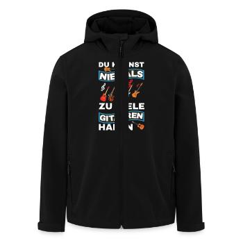 Gitarre Spruch Band Musikinstrument E-Gitarre - Recycelte Männer Softshell-Jacke von Stanley/Stella - Schwarz - Vorne - AI Model Male 185 light (185cm)
