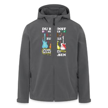Gitarre Spruch Band Musikinstrument E-Gitarre - Recycelte Männer Softshell-Jacke von Stanley/Stella - Anthrazit - Vorne - AI Model Male 185 light (185cm)