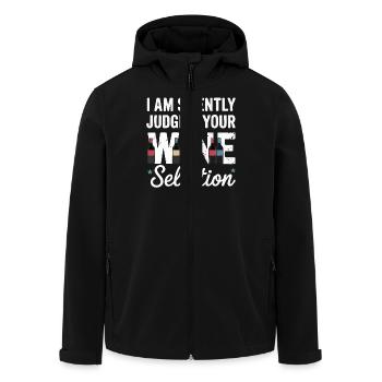Ich beurteile still deine Weinauswahl – mit Stil! - Recycelte Männer Softshell-Jacke von Stanley/Stella - Schwarz - Vorne - AI Model Male 185 light (185cm)
