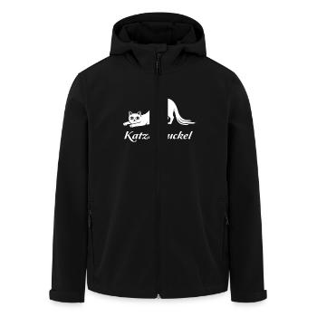 Chat bosse drôle chat illustration humoristique - Veste softshell homme en polyester recyclé Stanley/Stella - noir - Devant - AI Model Male 185 light (185cm)
