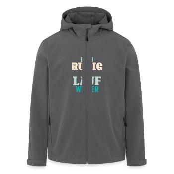 Läufer BLEIB RUHIG UND LAUF WEITER Lustiges - Recycelte Männer Softshell-Jacke von Stanley/Stella - Anthrazit - Vorne - AI Model Male 185 light (185cm)