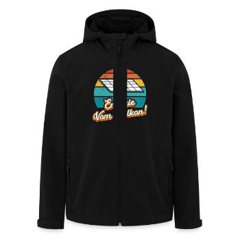 Solar ENERGIE VOM BALKON Retro Lustiges - Recycelte Männer Softshell-Jacke von Stanley/Stella - Schwarz - Vorne - AI Model Male 185 light (185cm)