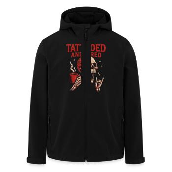 Tattooed And Tired Skull Art - Men’s Recycled Softshell Jacket by Stanley/Stella - black - Front - AI Model Male 185 light (185cm)