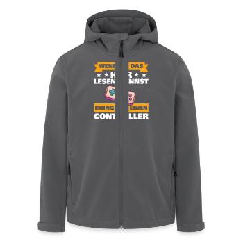 Zocker Gamer Gaming Videospieler Geschenk Spruch - Recycelte Männer Softshell-Jacke von Stanley/Stella - Anthrazit - Vorne - AI Model Male 185 light (185cm)