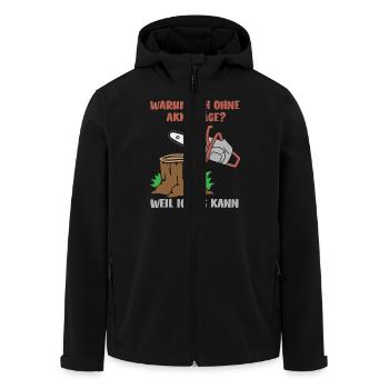 Waldarbeiter Holzfäller Geschenk Bäume fällen - Recycelte Männer Softshell-Jacke von Stanley/Stella - Schwarz - Vorne - AI Model Male 185 light (185cm)