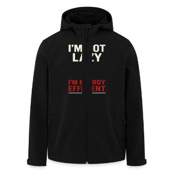 Je ne suis pas paresseux, je suis économe en énergie - Veste softshell homme en polyester recyclé Stanley/Stella - noir - Devant - AI Model Male 185 light (185cm)