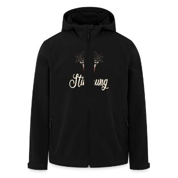 Stimmung: Popcorn und Konfetti Party - Recycelte Männer Softshell-Jacke von Stanley/Stella - Schwarz - Vorne - AI Model Male 185 light (185cm)
