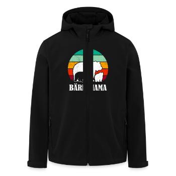 Werdende Mutter BÄRENMAMA Bald Mama Lustiges - Recycelte Männer Softshell-Jacke von Stanley/Stella - Schwarz - Vorne - AI Model Male 185 light (185cm)