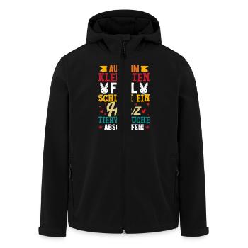 Tierschutz AUCH IM KLEINSTEN FELL SCHLÄGT EIN HERZ - Recycelte Männer Softshell-Jacke von Stanley/Stella - Schwarz - Vorne - AI Model Male 185 light (185cm)