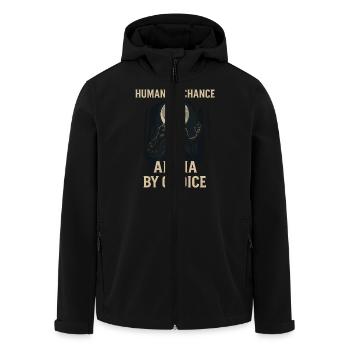 Human by chance Alpha of your choice - Men’s Recycled Softshell Jacket by Stanley/Stella - black - Front - AI Model Male 185 light (185cm)