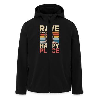 Rave My Happy Place Musik Liebhaber DJ Kopfhörer - Recycelte Männer Softshell-Jacke von Stanley/Stella - Schwarz - Vorne - AI Model Male 185 light (185cm)