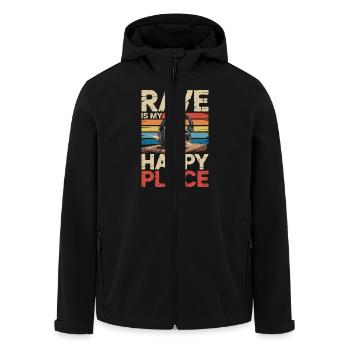 Rave My Happy Place Musik Liebhaber DJ Kopfhörer - Recycelte Männer Softshell-Jacke von Stanley/Stella - Schwarz - Vorne - AI Model Male 185 light (185cm)