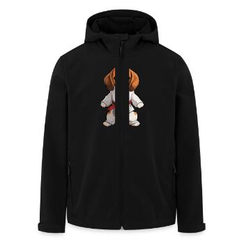 Karaté Beagle : Chien mignon en tenue de combat - Veste softshell homme en polyester recyclé Stanley/Stella - noir - Devant - AI Model Male 185 light (185cm)