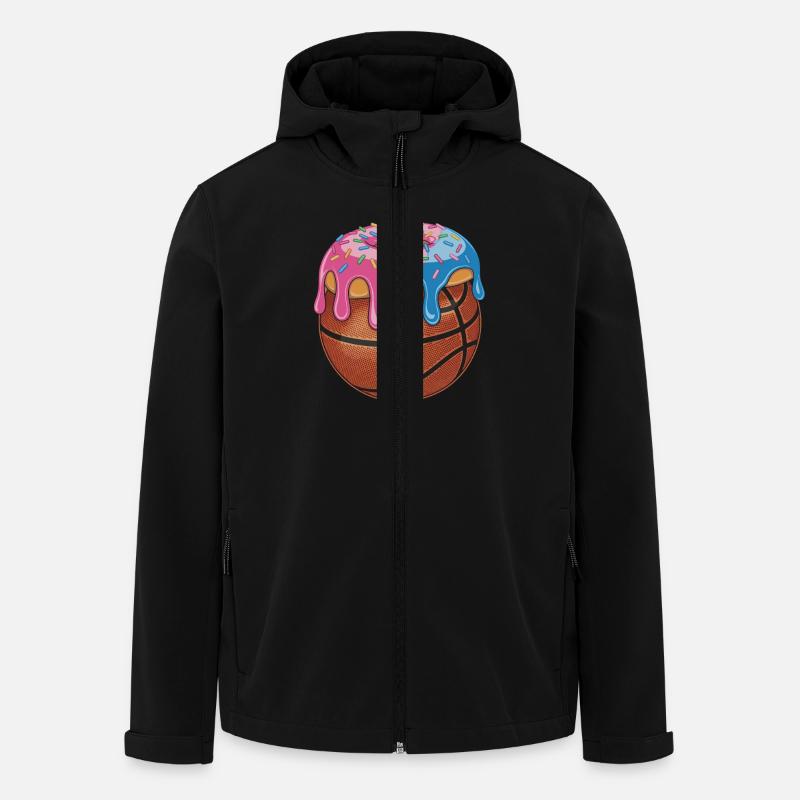 Basketball Donut Mix Fun - Men’s Recycled Softshell Jacket by Stanley/Stella - black