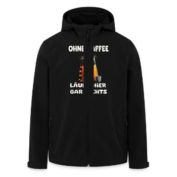 Funny cat with saying morning grouch - Men’s Recycled Softshell Jacket by Stanley/Stella - black - Front - AI Model Male 185 light (185cm)