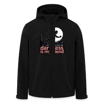NINJA, DARKNESS IS MY FRIEND - Men’s Recycled Softshell Jacket by Stanley/Stella - black - Front - AI Model Male 185 light (185cm)