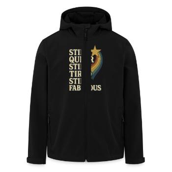 Queer Tired Lgbtq Humor Burnout Pride Pastel - Men’s Recycled Softshell Jacket by Stanley/Stella - black - Front - AI Model Male 185 light (185cm)