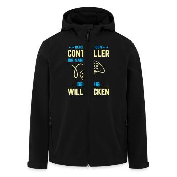 Zocken Gamer Gaming Zocker Controller Videospiele - Recycelte Männer Softshell-Jacke von Stanley/Stella - Schwarz - Vorne - AI Model Male 185 light (185cm)