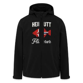 Heilbutt Flüsterer Norwegen Flagge - Recycelte Männer Softshell-Jacke von Stanley/Stella - Schwarz - Vorne - AI Model Male 185 light (185cm)