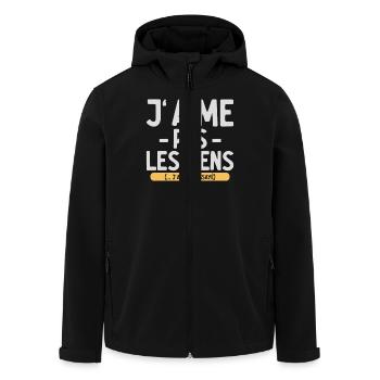 J’aime pas les gens T-shirt drôle français - Veste softshell homme en polyester recyclé Stanley/Stella - noir - Devant - AI Model Male 185 light (185cm)