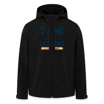 J’aime pas les gens T-shirt drôle français - Veste softshell homme en polyester recyclé Stanley/Stella - noir - Devant - AI Model Male 185 light (185cm)