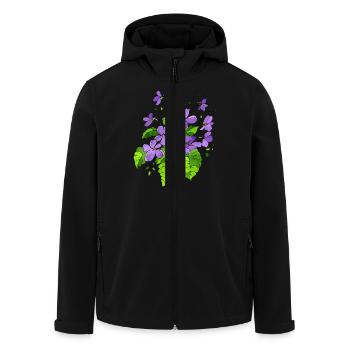 Blumen - Recycelte Männer Softshell-Jacke von Stanley/Stella - Schwarz - Vorne - AI Model Male 185 light (185cm)