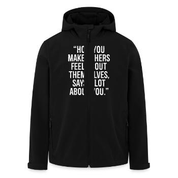 how you make others feel about themselves says - Recycelte Männer Softshell-Jacke von Stanley/Stella - Schwarz - Vorne - AI Model Male 185 light (185cm)