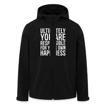 ultimately you are responsible for your own - Men’s Recycled Softshell Jacket by Stanley/Stella - black - Front - AI Model Male 185 light (185cm)