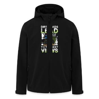 Schlammige Wege Zu Den Besten Aussichten Abenteuer - Recycelte Männer Softshell-Jacke von Stanley/Stella - Schwarz - Vorne - AI Model Male 185 light (185cm)
