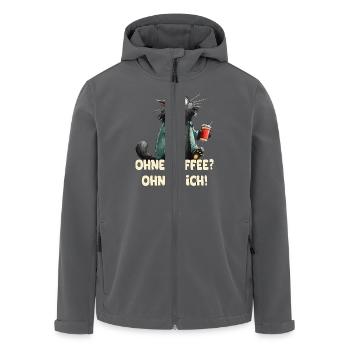 Ohne Kaffee ohne Mich - Recycelte Männer Softshell-Jacke von Stanley/Stella - Anthrazit - Vorne - AI Model Male 185 light (185cm)