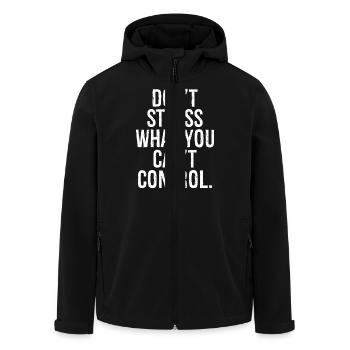 don't stress what you can't control - Recycelte Männer Softshell-Jacke von Stanley/Stella - Schwarz - Vorne - AI Model Male 185 light (185cm)
