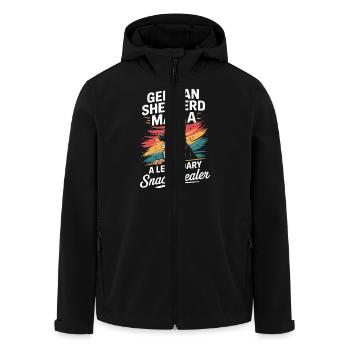German Shepherd Mama, Legendärer Snack-Dealer - Recycelte Männer Softshell-Jacke von Stanley/Stella - Schwarz - Vorne - AI Model Male 185 light (185cm)