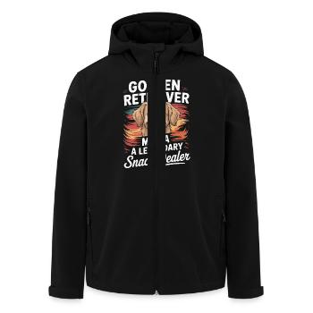 Golden Retriever Mom Mom, Snack Dealer - Men’s Recycled Softshell Jacket by Stanley/Stella - black - Front - AI Model Male 185 light (185cm)